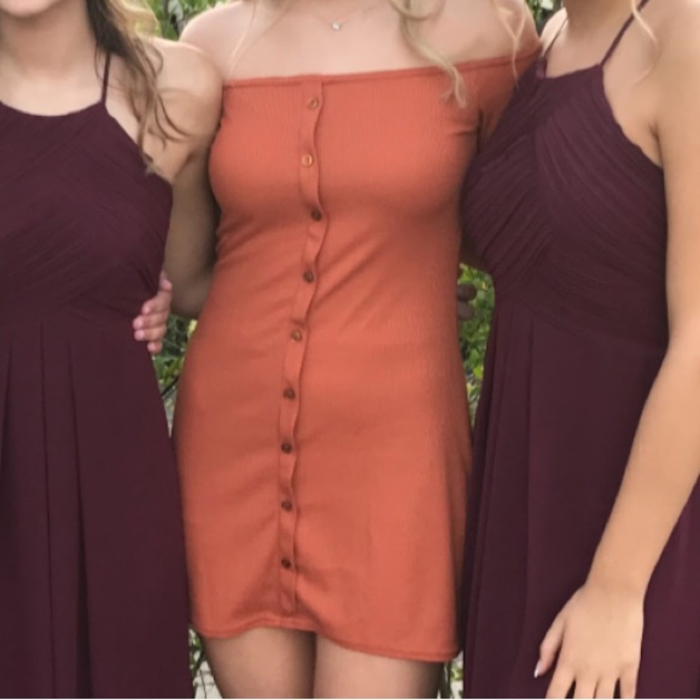 Orange Nastygal Off the shoulder Mini Dress